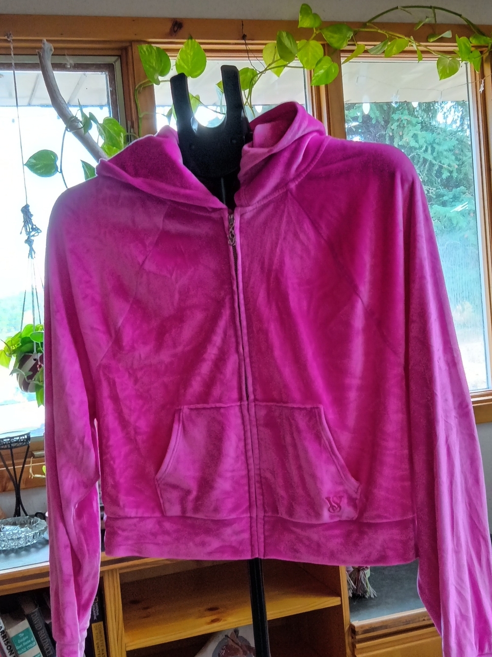 Victoria's Secret Hot Pink Velour Zip Hoodie